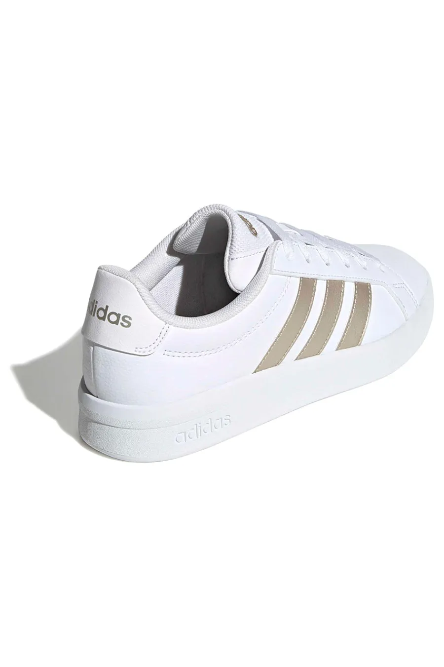 Sneakers bianche con strisce dorate in pelle sintetica riciclata Grand Court Base 3.0-ADIDAS Discount