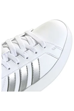 Sneakers bianche con strisce argento in pelle sintetica Grand Court 3 J-ADIDAS