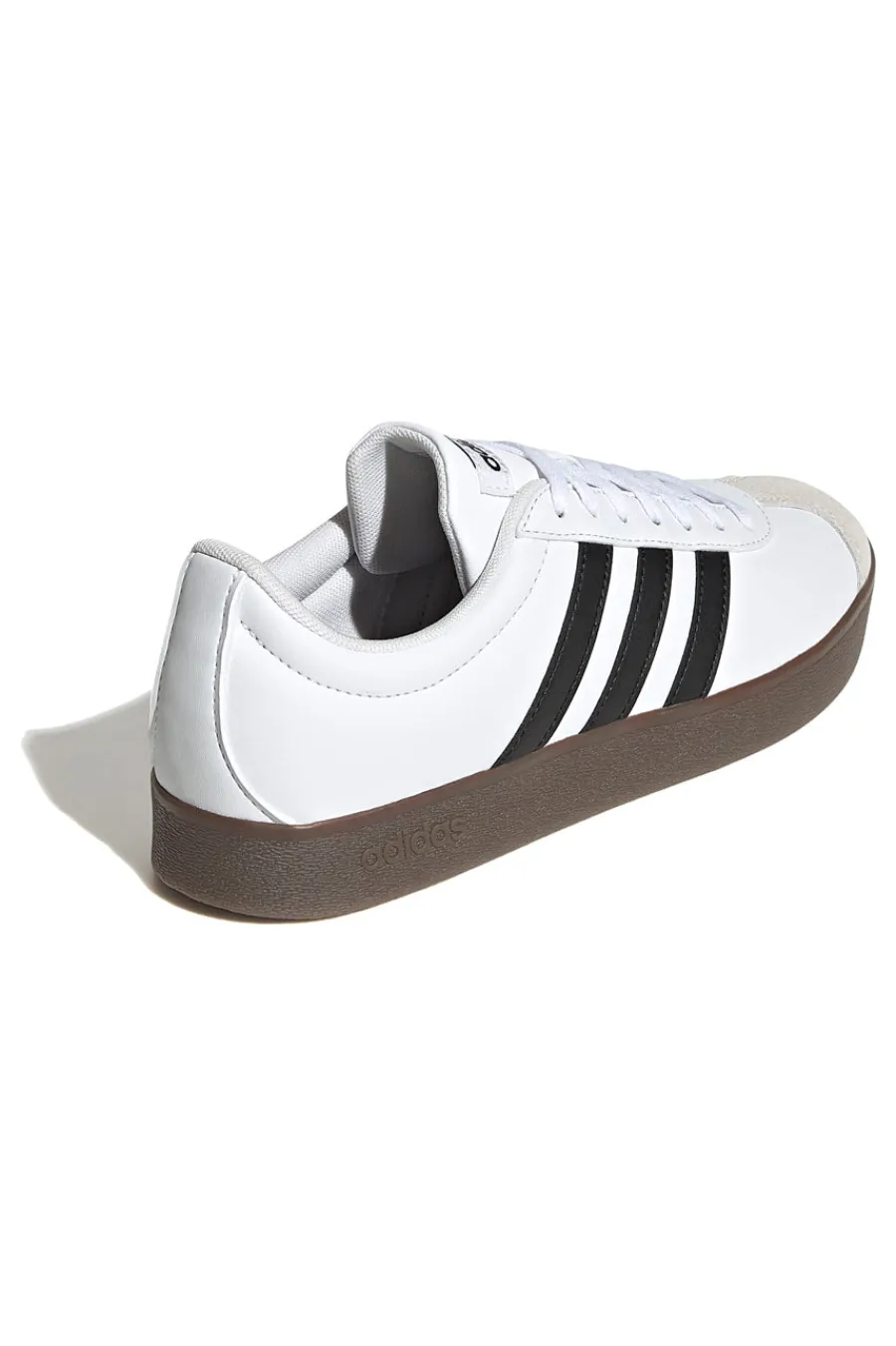 Sneakers bianche con strisce nere e punta in suede VL Court Base-ADIDAS
