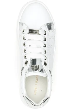 Sneakers Bianche con Tomaia Decorata e Platform 50251-MARIELLA BURANI Outlet