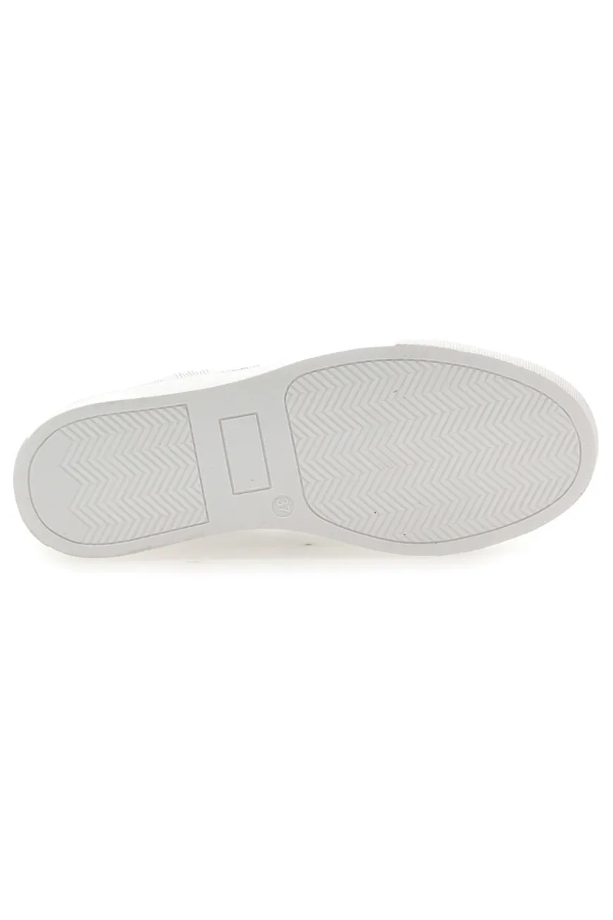 Sneakers Bianche con Tomaia Liscia e Dettagli Glitterati LAURA BIAGIOTTI L8327