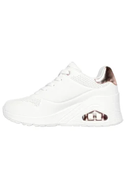 Sneakers bianche con zeppa e dettagli oro Uno Wedge Hi Steps-SKECHERS Best