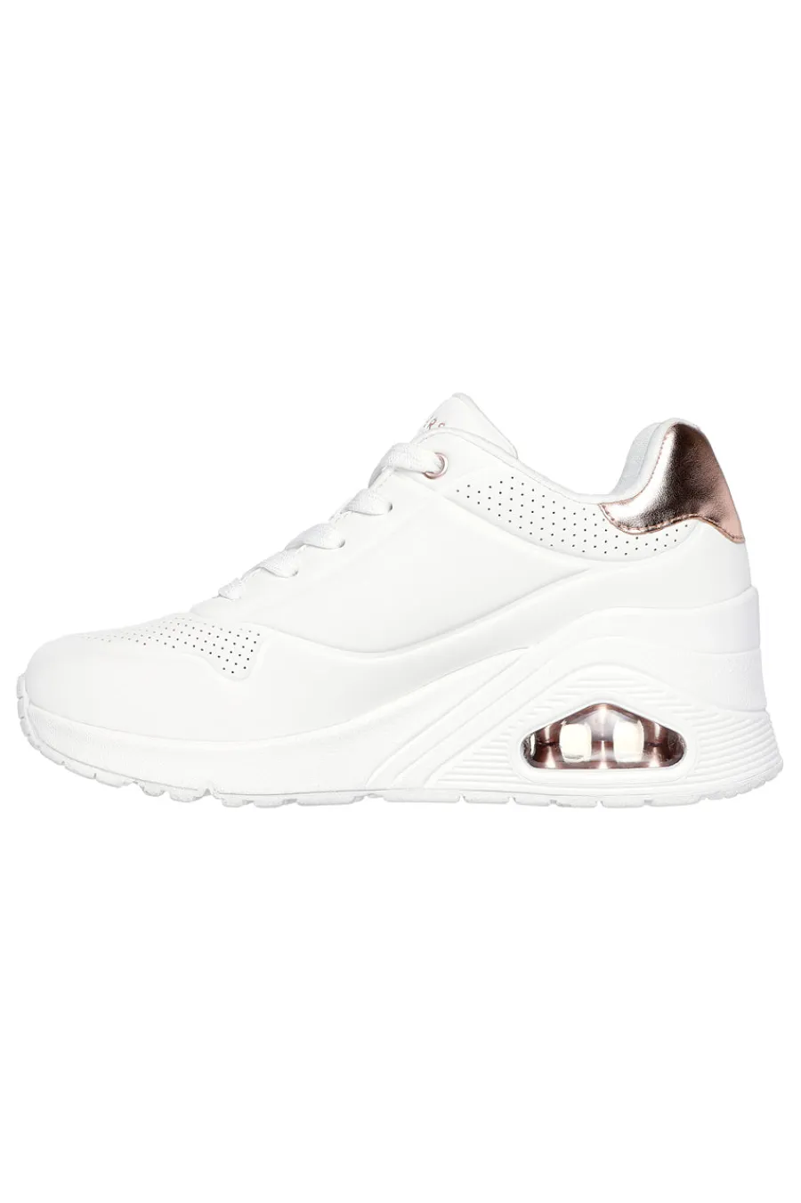 Sneakers bianche con zeppa e dettagli oro Uno Wedge Hi Steps-SKECHERS Best