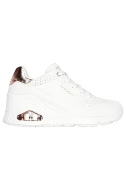 Sneakers bianche con zeppa e dettagli oro Uno Wedge Hi Steps-SKECHERS Best