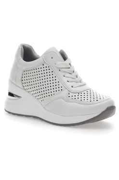 Sneakers bianche con zeppa traforate 137-MIO TEMPO Online