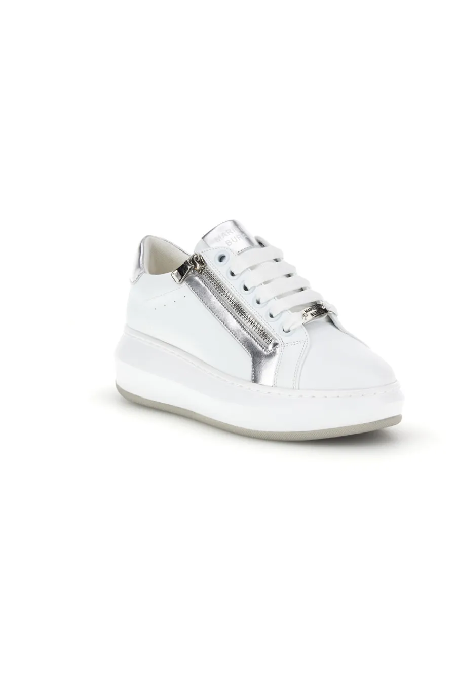 Sneakers bianche con zip laterale platform Burani 52031C1396-MARIELLA BURANI Clearance