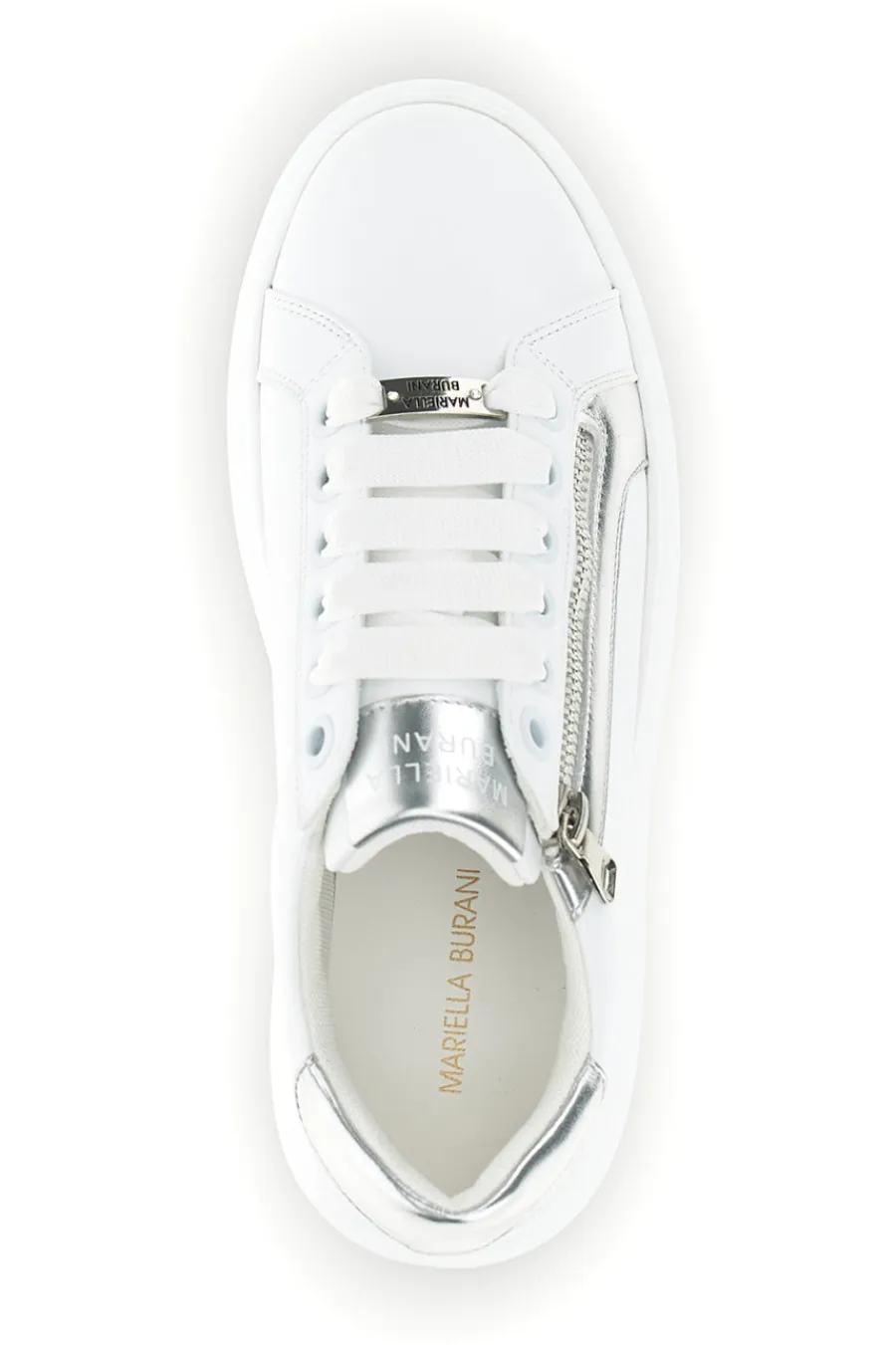 Sneakers bianche con zip laterale platform Burani 52031C1396-MARIELLA BURANI Clearance