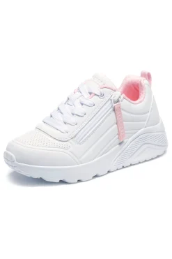 Sneakers bianche con zip laterale e platform Uno Lite Easy Zip-SKECHERS