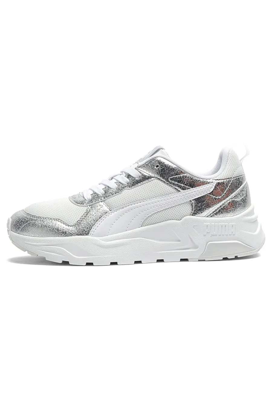 Sneakers bianche e argento in mesh Trinity 2 Lt Metallic Whisper-PUMA Discount