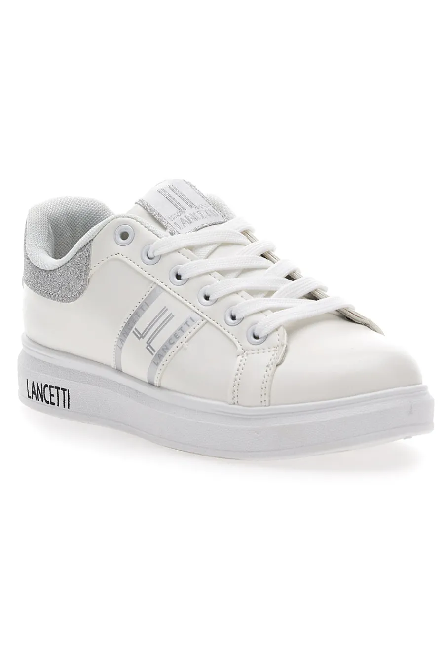 Sneakers Bianche e Argento 27-LANCETTI Discount