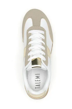 Sneakers Bianche e con Banda Laterale Oro 24250-TALEMI