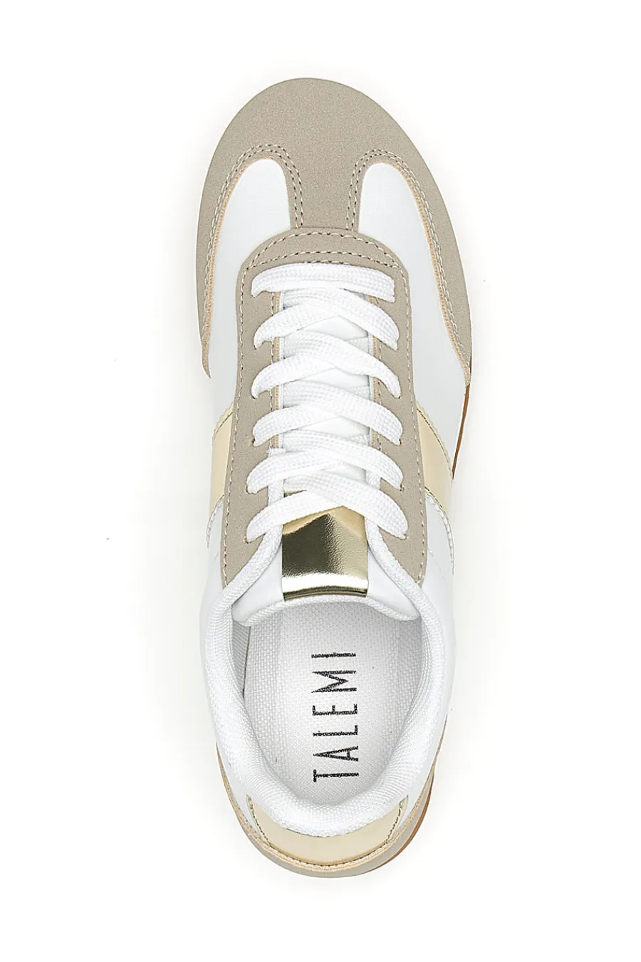 Sneakers Bianche e con Banda Laterale Oro 24250-TALEMI