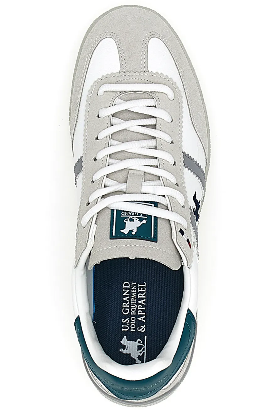 Sneakers Bianche e Beige con Dettagli Verdi U.S.G.POLO WOODY LTX