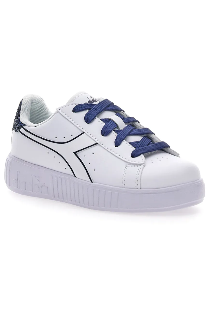 Sneakers Bianche e Blu Diadora Game Step P Sparkly Ps