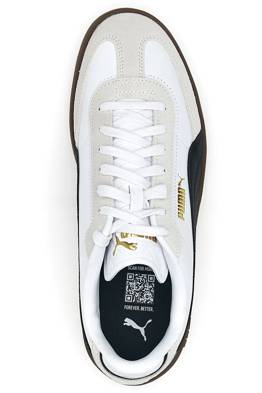 Sneakers bianche e grigie in pelle e camoscio con logo nero Puma Club II Era