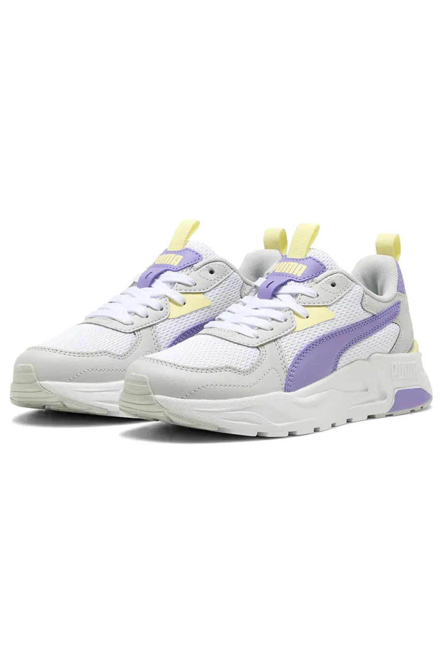 Sneakers bianche e lilla con inserti gialli in mesh e IMEVA Trinity Lite Jr-PUMA Best