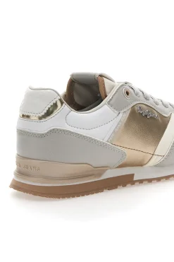 Sneakers Bianche e Oro Con Lacci London Shine W-PEPE JEANS Discount