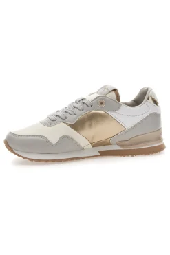 Sneakers Bianche e Oro Con Lacci London Shine W-PEPE JEANS Discount