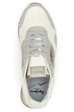 Sneakers Bianche e Oro Con Lacci London Shine W-PEPE JEANS Discount