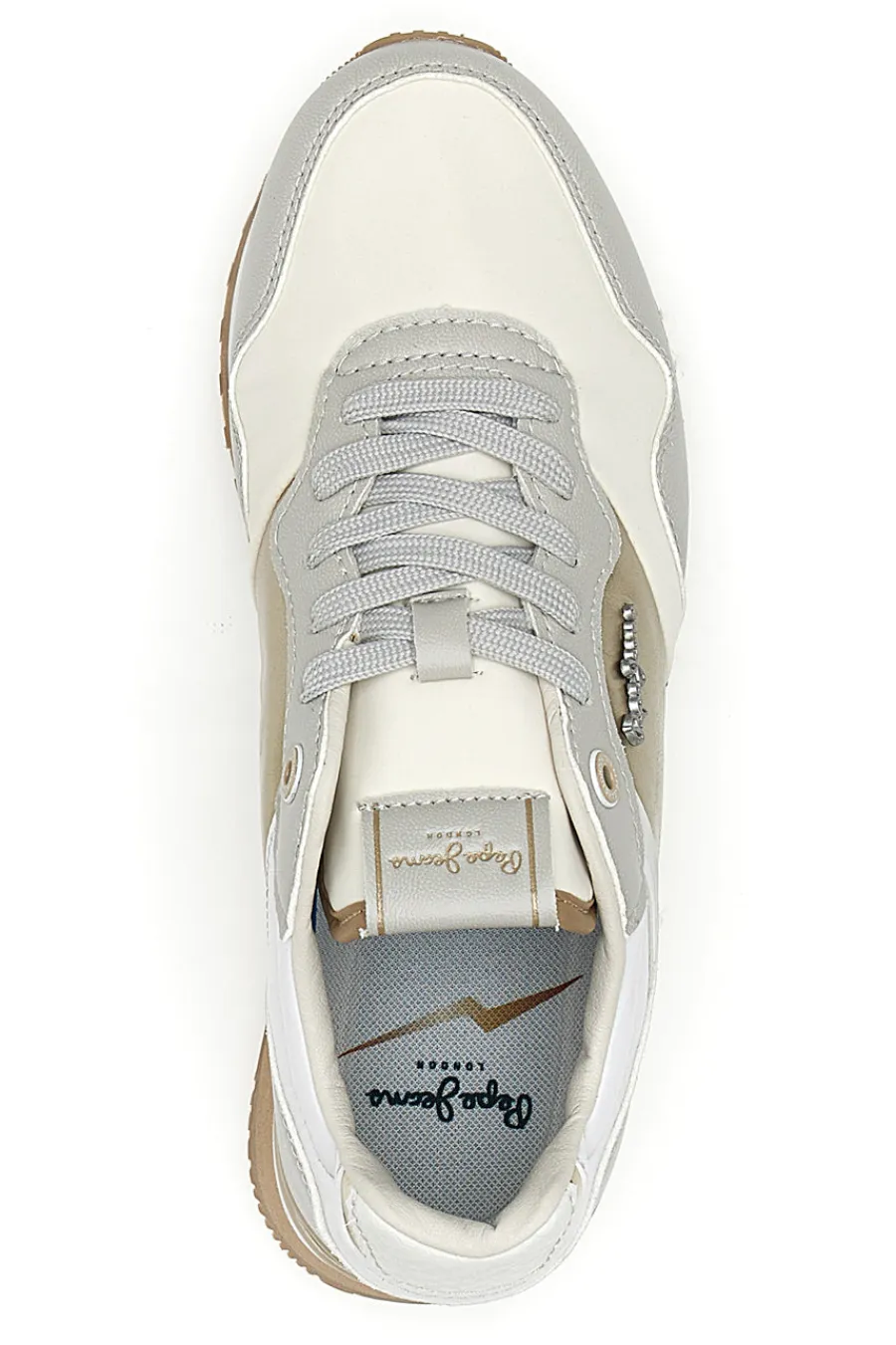 Sneakers Bianche e Oro Con Lacci London Shine W-PEPE JEANS Discount
