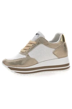 Sneakers Bianche e Oro Con Platform 40-ENERGY Clearance
