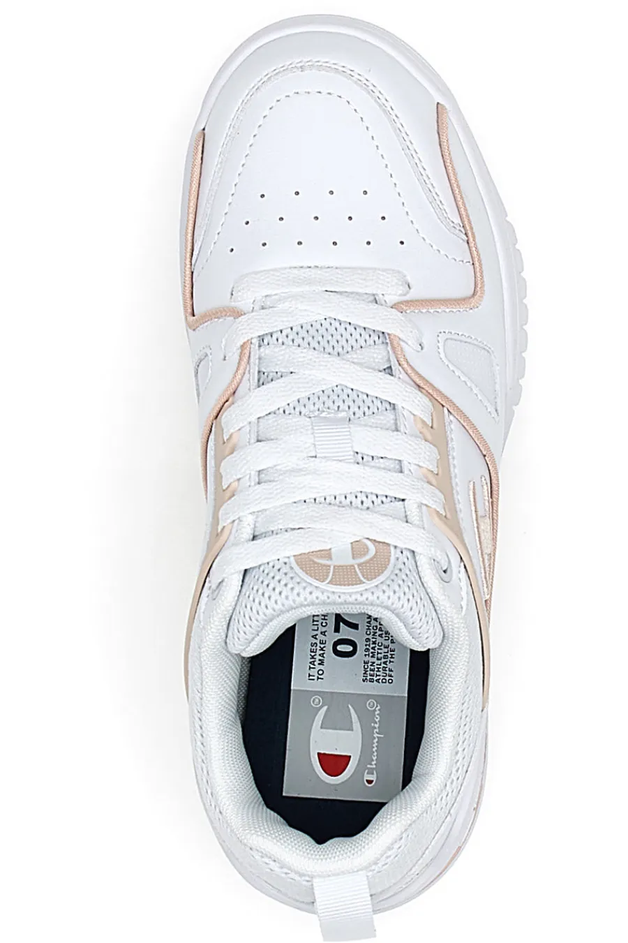 Sneakers Bianche e Rosa 3 Point Low-CHAMPION Discount