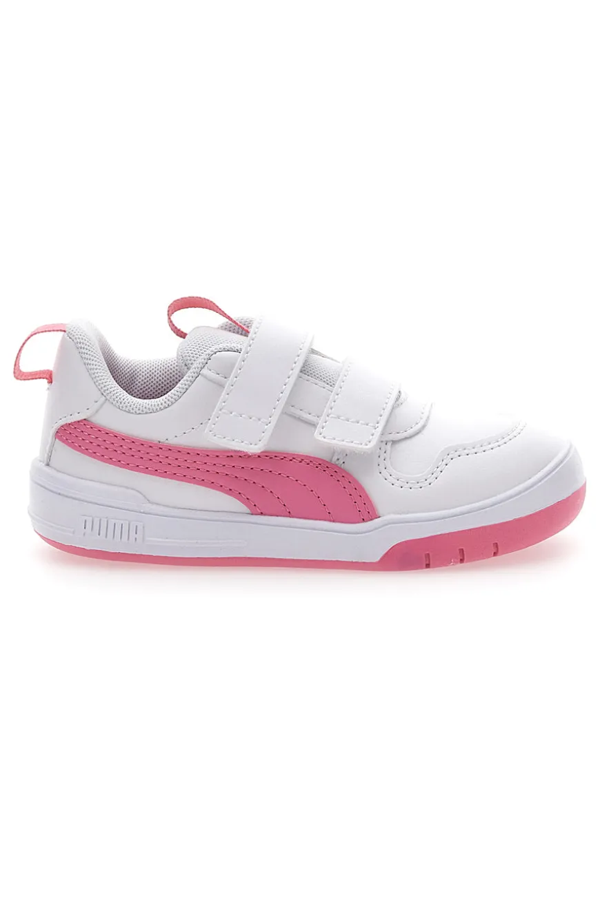 Sneakers Bianche e Rosa Con Strappi in Velcro Puma Multiflex Sl V Inf