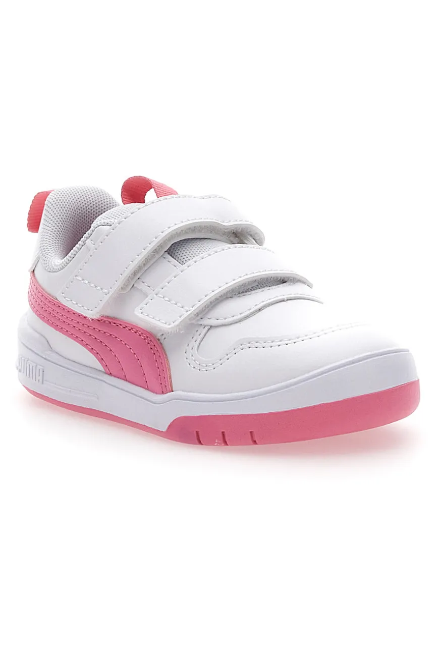 Sneakers Bianche e Rosa Con Strappi in Velcro Puma Multiflex Sl V Inf