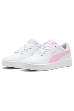 Sneakers bianche e rosa Court Classic Clean Jr-PUMA New