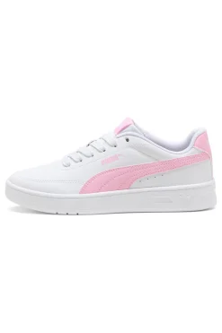 Sneakers bianche e rosa Court Classic Clean Jr-PUMA New