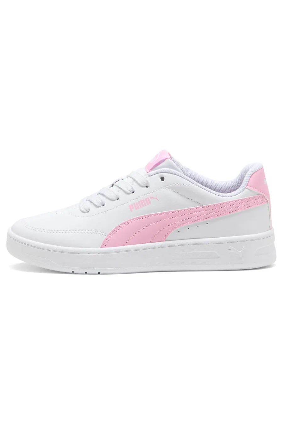 Sneakers bianche e rosa Court Classic Clean Jr-PUMA New
