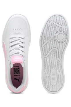 Sneakers bianche e rosa Court Classic Clean Jr-PUMA New