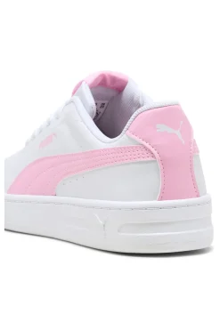 Sneakers bianche e rosa Court Classic Clean Jr-PUMA New