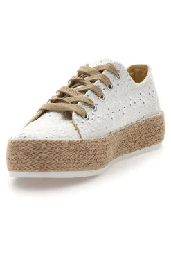Sneakers bianche in crochet con suola in corda E126-ENERGY Discount