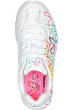 Sneakers bianche multicolor con cuori UNO Lite Spread the Love-SKECHERS Hot