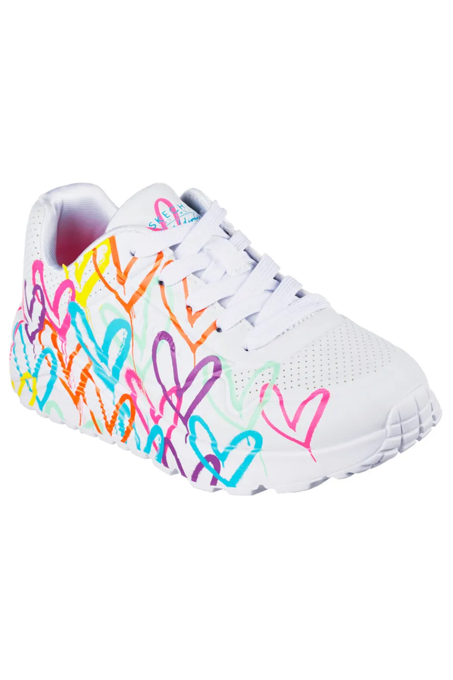 Sneakers bianche multicolor con cuori UNO Lite Spread the Love-SKECHERS Hot