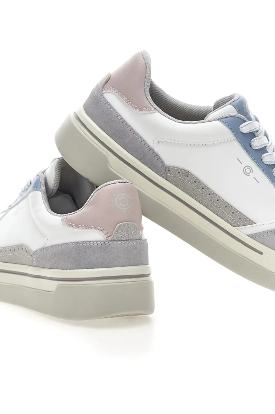 Sneakers Bianco e Azzurro platform in pelle Casey-PITTARELLO CAPSULE