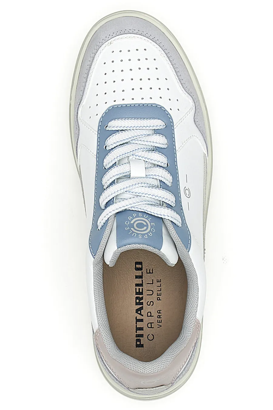Sneakers Bianco e Azzurro platform in pelle Casey-PITTARELLO CAPSULE