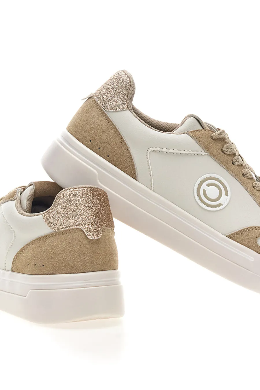 Sneakers Bianco e Beige platform in pelle Casey-PITTARELLO CAPSULE