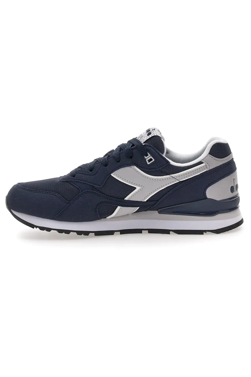 Sneakers blu con inserti grigi in tessuto tecnico Diadora N.92