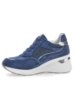 Sneakers blu con zip e dettagli metallizzati 488IN-INBLU Clearance
