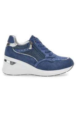Sneakers blu con zip e dettagli metallizzati 488IN-INBLU Clearance