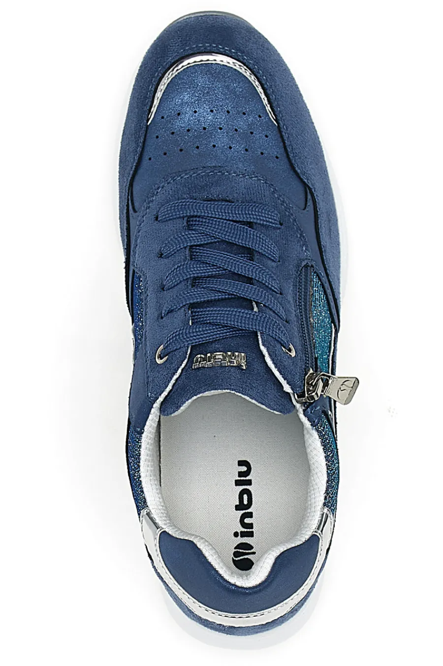 Sneakers blu con zip e dettagli metallizzati 488IN-INBLU Clearance