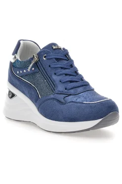 Sneakers blu con zip e dettagli metallizzati 488IN-INBLU Clearance