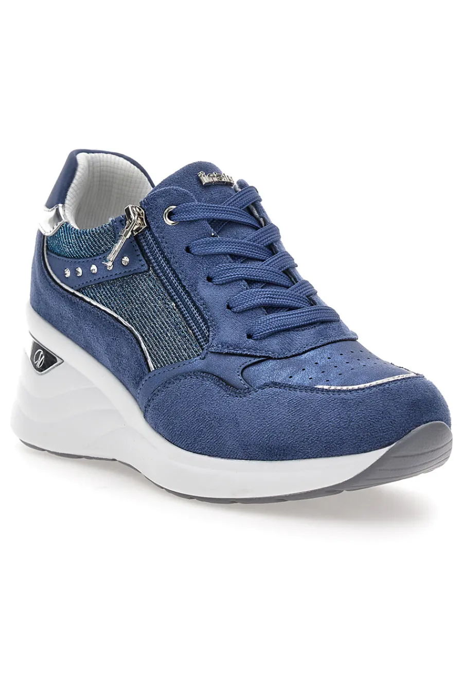 Sneakers blu con zip e dettagli metallizzati 488IN-INBLU Clearance