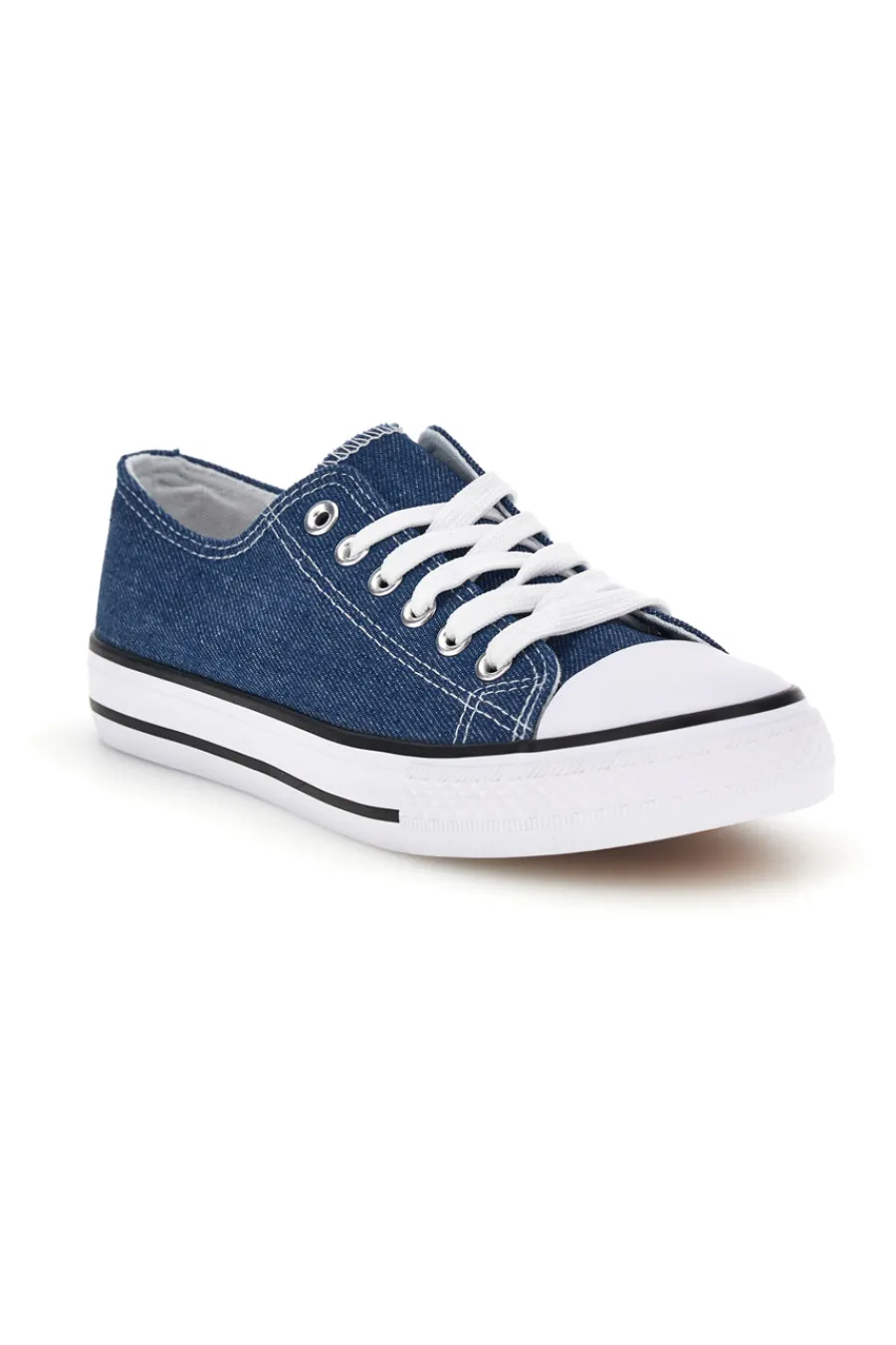 Sneakers blu in tela stringate basse 8011-2T2L Hot