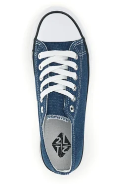 Sneakers blu in tela stringate basse 8011-2T2L Hot