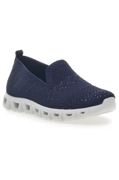 Sneakers Blu Slip-on Con Strass 471-PRIMA RIGA