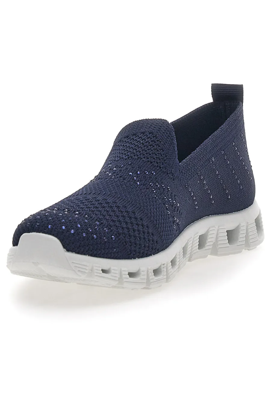 Sneakers Blu Slip-on Con Strass 471-PRIMA RIGA