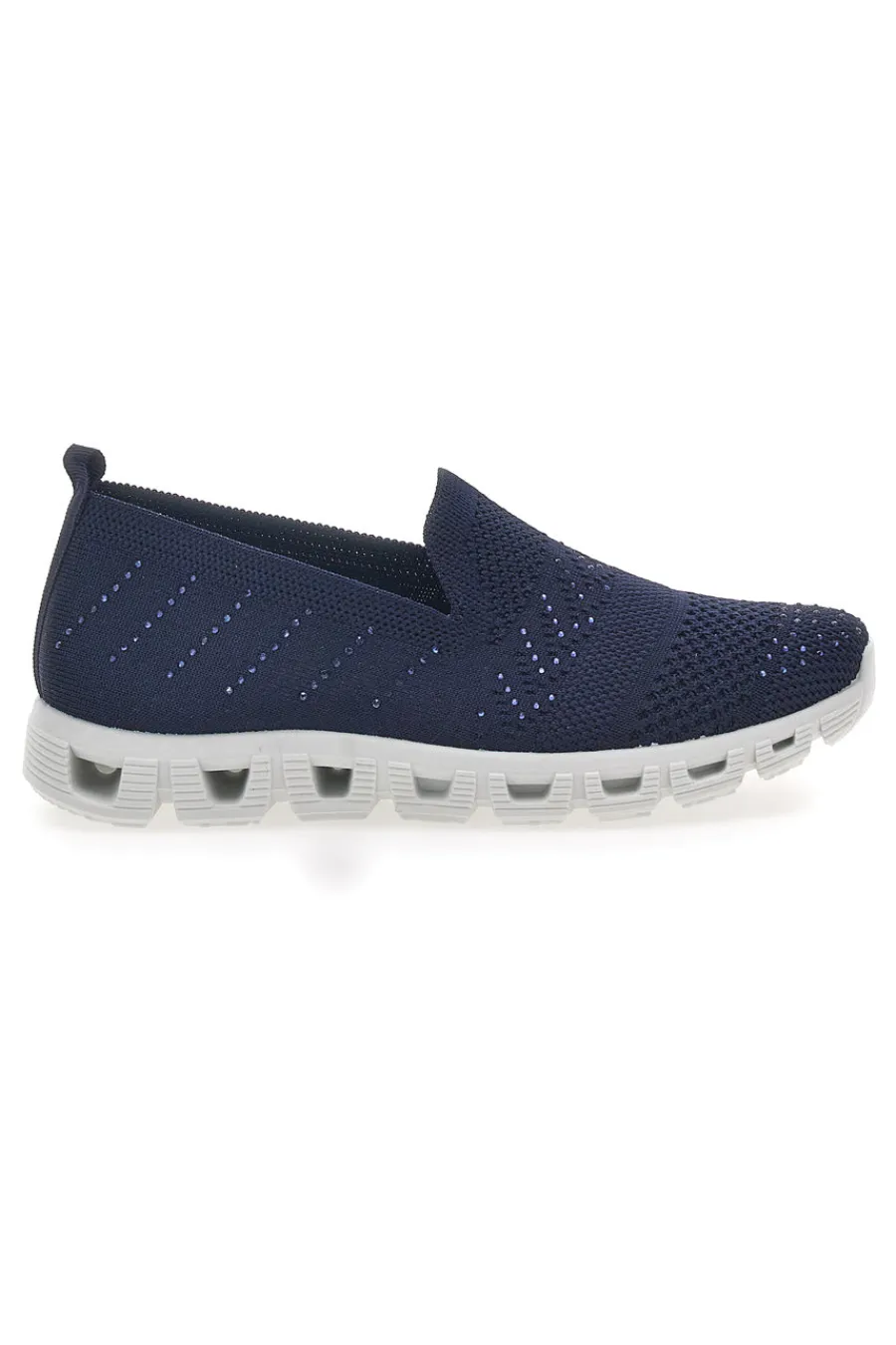 Sneakers Blu Slip-on Con Strass 471-PRIMA RIGA